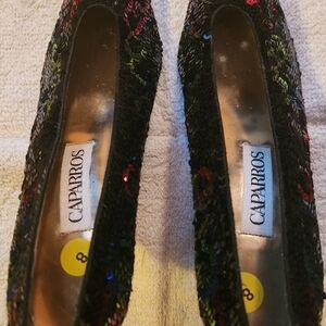 ✨ Caparros Black Sequin Pointed-Toe Pumps | Size 8 | New ✨